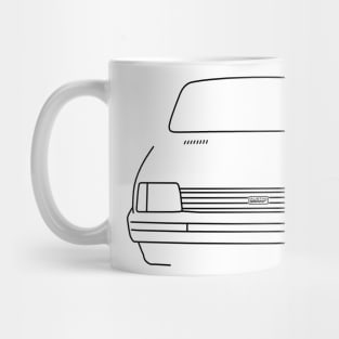 Austin Metro 1980s classic city car black outline graphic Mug